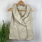 Akris Punto  Tan Snap Front Sleeveless Blouse Top M Photo 3