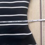 Tadashi  Vintage Black & White Mesh Striped Sleeveless Top Photo 8