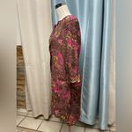 Athleta  Pink and Brown Paisley silkblend Long Sleeve Dress Photo 1