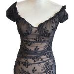 Windsors Burnout Velvet Dress Womens Small Party Slinky Ruched Bodycon Mini Racy Photo 2