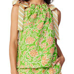 Current Air  Green and Orange Floral Halter Top Photo 0