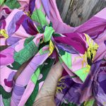 EXPRESS EUC Floral V Neck Puff Sleeve Bow Back Poplin Dress Size Photo 11