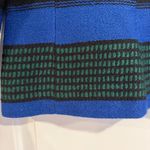 Maje  Women’s Striped Woven Blazer Jacket Blue Green Black Wool Blend Size 36  Photo 6