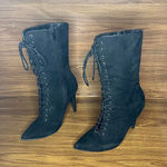 Liliana  all black full lace up zip heeled booties
Women’s 8 Photo 0