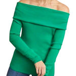 Anthropologie Ett:wa  Green Ribbed Knit Pullover Sweater SMALL‎ Yuppie Old Money Photo 0