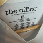 The Office Women's S Dunder Mifflin Tie Dye Font Graphic Tee White Boxy Crop Top Photo 2