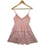 Lovers + Friends Lovers Friends Mini Dress Womens XS Pink White Striped Tiered Lace Up Coquette Photo 7