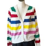 Disney NWT  100 Embroidered Striped Mickey Mouse Cardigan Sweater Size Large Photo 1