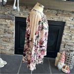 Kori Pink and Cream Ruffled Cut Out Blouse Photo 3