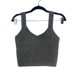 ZARA Wool V Neck Solid Cropped Tank Top Pullover Sleeveless Casual M Grey #2984 Photo 10