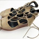 Rebecca Minkoff Tan Suede Ankle Lace Wedge Sandals, Size 8 Photo 2