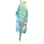 Vintage 90’s mad house Psychedelic Pointed Collar Pastel Floral Shirt Blouse M Blue Size M Photo 1