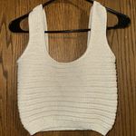 Workshop Cream Ribbed Cropped Tank Top Photo 0