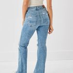 American Eagle AE Next Level Ripped Super High Waisted Flare Jean 2 Regular Blue Photo 6
