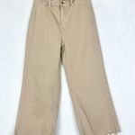 Judy Blue  Garment Dyed Crop Wide Leg Jeans Size 9/29 Khaki Stretch Raw Hem Photo 0