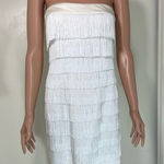 2 / $100 🤍 Jay Godfrey Fringe White Mini Dress Photo 0