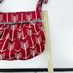 MARANDA LEE Red White Printed Tote Bag Diaper Bag Carry All Canvas Over Sized Photo 7