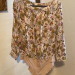 Loft  Floral Satin Boatneck Blouse Bodysuit, XL Photo 0