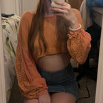 Free People  Puff Sleeve Blouse Orange  Photo 0