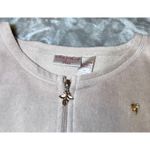 Nick & Sarah Zip Up Fleece Jacket Womens 1X Plus Size Beige Embroidered Leaves Tan Photo 4