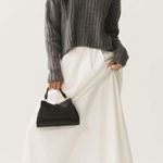 Maeve Gray Ribbed Open-Back Sweater Photo 1