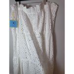 CeCe  Eyelet Midi A-Line Skirt Elastic Waist Lined Ivory White Women’s Plus 22W Photo 13
