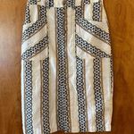 Anthropologie By  Quincy Embroidered Eyelet Boho Pencil Skirt Pockets Size 2 Photo 0