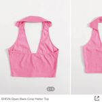 SheIn Pink NWT  open back halter top. Almost sold out on website Photo 1
