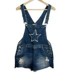 Hot Topic Black Heart Indigo Star denim Shortalls size 15 juniors Photo 1