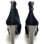 House of Harlow  Bernadette Black Suede Open Toe Platform Pumps Size 38.5 Photo 2