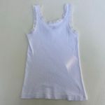 Brandy Melville  White Ribbed Lace Trim Tank Top One Size Photo 1