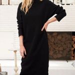 Frank & Eileen $298 Isabelle Triple Fleece Black Midi Sweater Dress Fall Photo 0