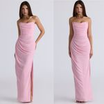 House Of CB  Adrienne Pink Quartz Strapless Gown NWOT size‎ L A-C Photo 10