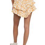 MOTHER NWT Women's Yellow/White Floral Leopard The Ruffle Denim Mini Skirt 26 Yellow Photo 15