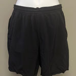 Lululemon Women’s Pull-On Elastic Black Athletic Shorts Drawstring Pockets-Med Photo 0