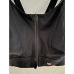 Shefit Lounge Sports Bra Size 6 Luxe Black Zip Front Close High Impact Workout Photo 6