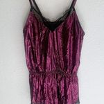 Lane Bryant Cacique Foiled Romper Lace Accents Purple Sz 14/16  Photo 2
