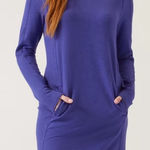 Athleta Balance Dress Long Sleeve Crew Neck Noble Blue Heather Medium Photo 0