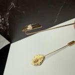 Signed Avon Lapel Stick Pin Gold Tone Lot Of 3 Cameo, Butterfly Etc Photo 11