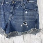 Free People Shorts Sz 30 Blue Denim Distress Ripped Cut Off Festival High Waist Photo 1