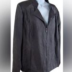 Studio Works Reptile Embossed Jacket with Full Zipper. Charcoal Gray/Black Color Photo 7