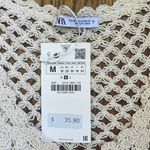 ZARA NWT Crochet Crop Top Ruffle Sleeve Size M Cream White Photo 1