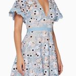 TALULAH LA MAISON  Infatuation Floral Lace Mini Dress Blue Tan Small Photo 0