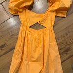 Orange Puff Sleeve Dress Size M Photo 0