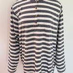 Croft & Barrow  Grey & White Striped Button Henley Long Sleeve Pullover Size 2X Photo 0