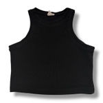 destined 5/$35  ‎   Womens Crop Tank Top Black Ribbed Solid Size Small Photo 0