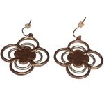 New Large Two Tone Silver & Rose Gold Clover Women’s Dangle Earrings Photo 4