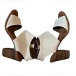 Toms Sandals Womens 9 Majorca Cutout Ankle Straps Beige Side Zip Heeled Casual Photo 4