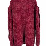 Nordstrom 2/$30 Jodifl Cut-Out Cold Shoulder Crewneck Long Sleeve Knit Chenille Sweater Photo 9