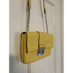 Tahari NEW Yellow Women's Leather Shoulder Bag w Chain Strap Photo 3